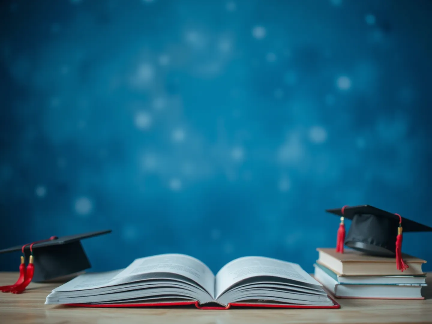 Abstract background with subtle education-themed elements like books and graduation caps